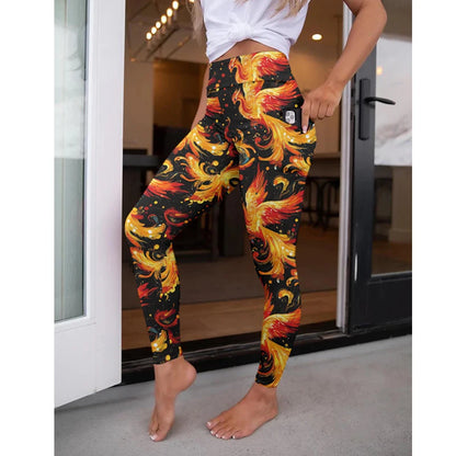 LETSFIND New Arrival Women Pockert Elastic Pants Fashion High Waist 3D Digital Printing Stretch Fitness Sexy Girls Leggings