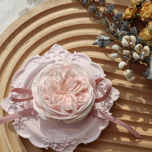 Rose Flower Aromatherapy Wax Ornament Silicone Mold DIY Gypsum Plaster Car Decoration Molds Candle Resin Mould