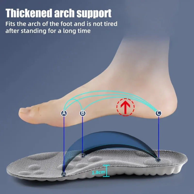 Sport Insoles Latex Memory Foam for Running Hiking Foot Support Shoe Pads Orthopedic Insole Anti-pain Deodorant Insert Cushion