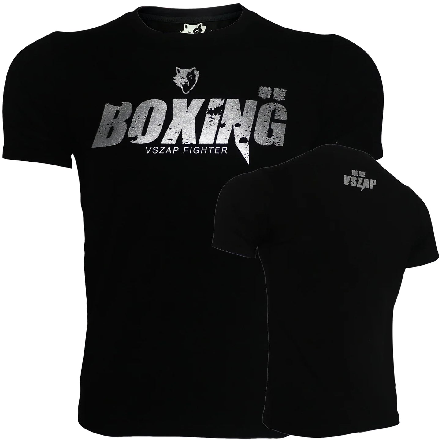 Vszap Muay Thai Comprehensive Fighting Boxing Golden Fitness T-shirt Men's Top Sports Casual Pure Cotton Stretch MMA Fight
