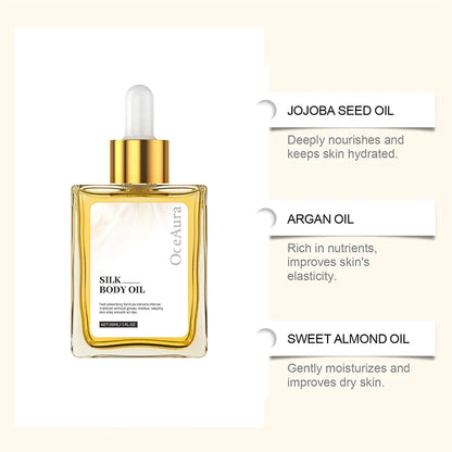 Deep Nourishing Silk Body Oil Soothing Repair Dry Skin Brightening Glow Non-greasy Fast Absorbing Hydrating Skin Care Oil