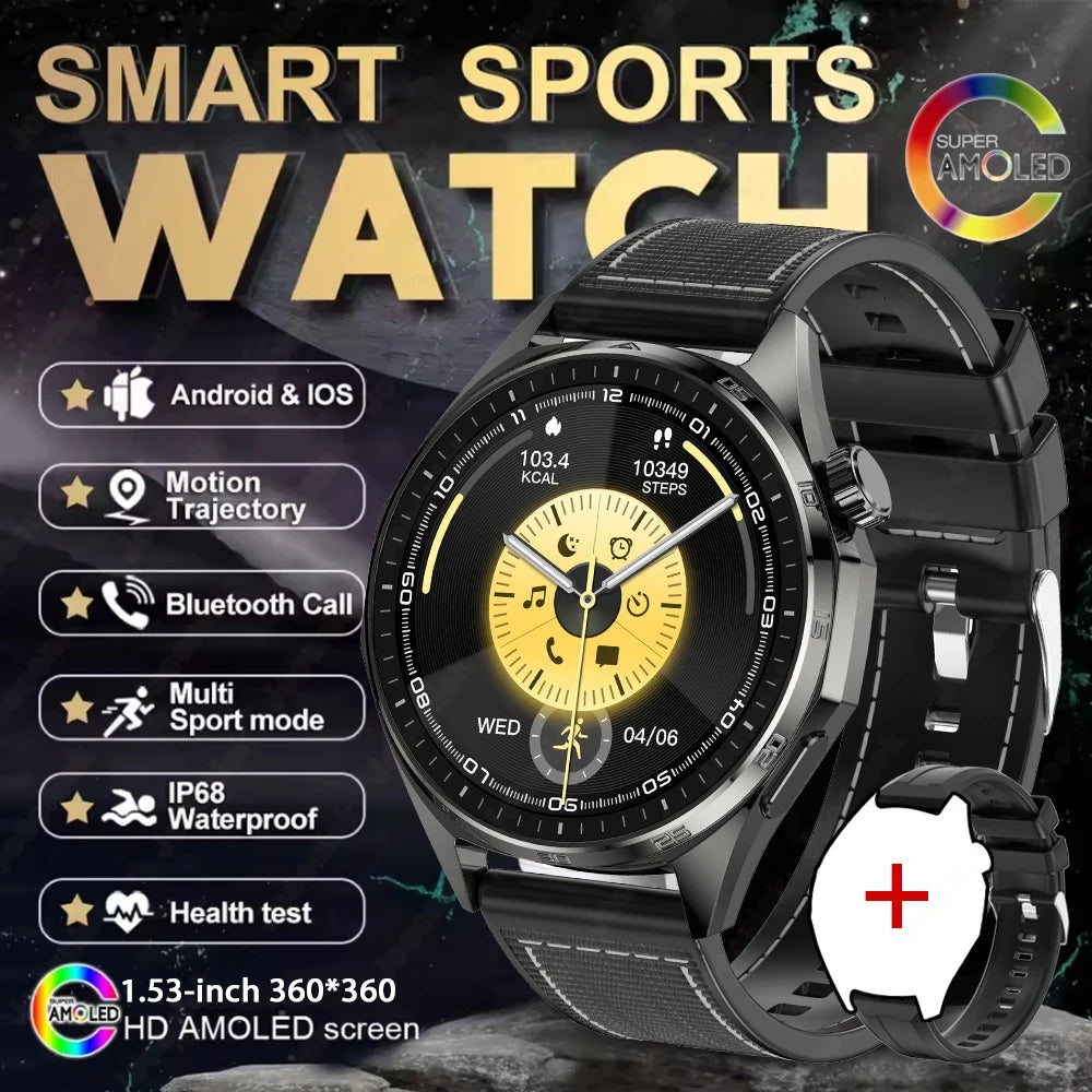 2026 New Watch 6 PRO Bluetooth Call Smart Watches Men GPS Tracking Sports Fitness IP68 Waterproof 1.53inch AMOLED Smartwatch