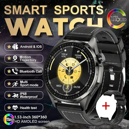 2026 New Watch 6 PRO Bluetooth Call Smart Watches Men GPS Tracking Sports Fitness IP68 Waterproof 1.53inch AMOLED Smartwatch
