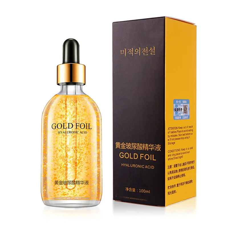 100ml 24k Gold Foil Essence Moisturizing Face Skin Serum Making The Skin Smooth Facial Essence for Dropshipping