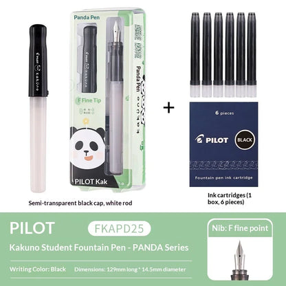 Pilot Japan Kakuno Fountain Pen Limited Cute Panda Nib Cap Smiley Face Pens Gift for Students Journaling Ins Healing Aesthetic