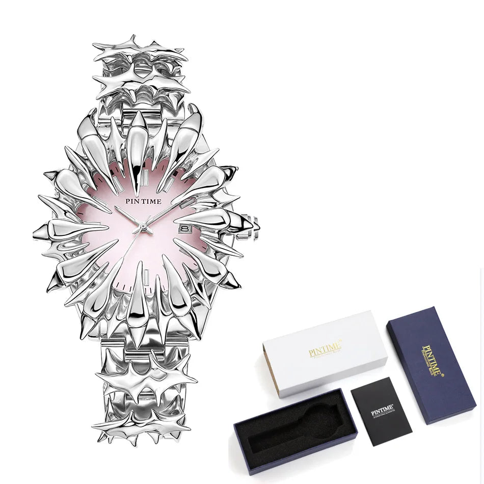 Y2K Watch European American Watches Irregular Dragon Scale Pointed tin Solder Light Luxury Men Gift Niche Quartz Wristwatch