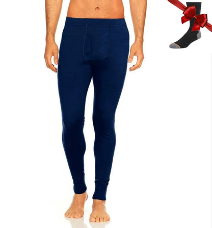 100% Merino Wool Men Base Layer Bottom Pants Merino Wool Thermal Underwear Pants Leggings Long Johns Warm Baselayer Bottom+Socks