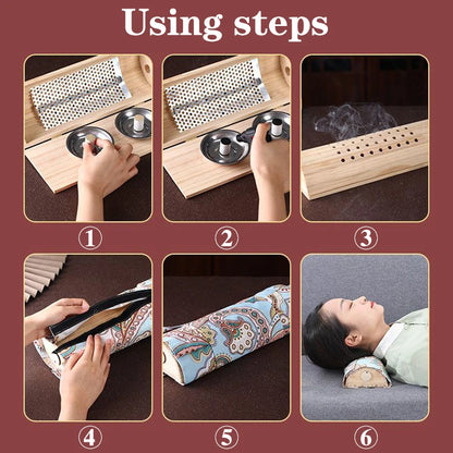 Cervical Pillow Heated Rigid Massager Neck Waist Warm Moxa Therapy Moxibustion Burner Joint Relaxation Massage Relieve Pain