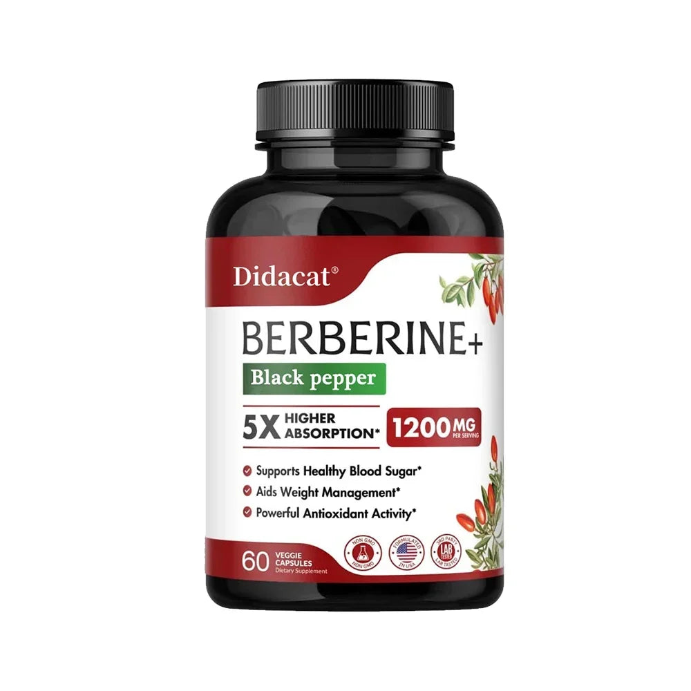 1200 MG Premium Berberine Supplement Capsules Supports Immune System, CardiovascularHeart & Gastrointestinal Wellness