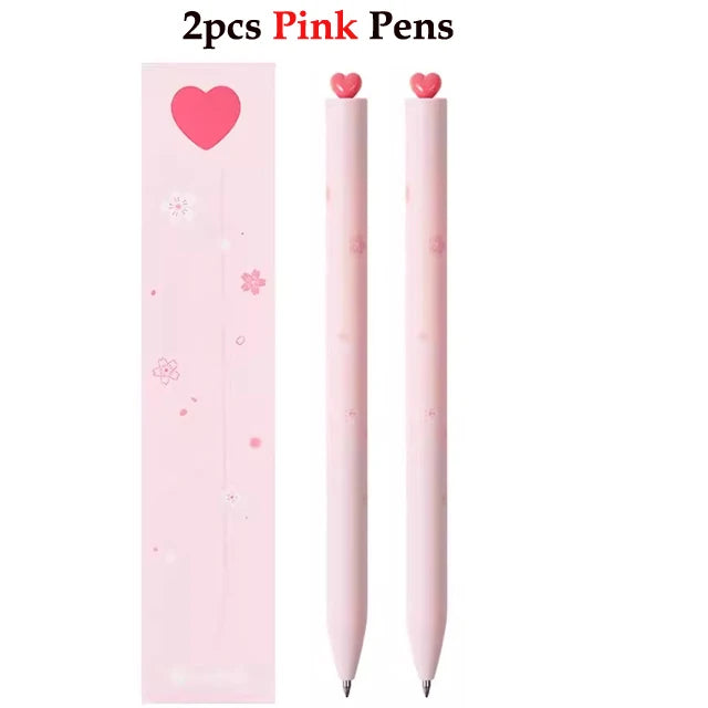 KACO Cute Pink SAKURA Gel Ink Pen Set,0.5mm Smooth Writing Sinature Pens Girls Box Gift for School Office Journaling