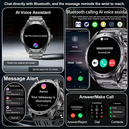 2026 New Genuine Watch Smart Watch Men AMOLED Flashlight 1000Mah Battery 10ATM Waterproof Fitness Track Call Smartwatches