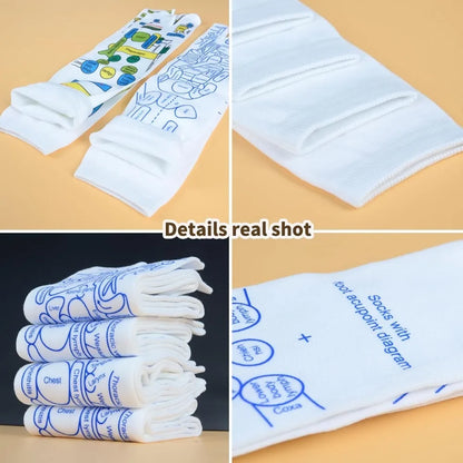 2Pairs Reflexology Socks Set Tools Acupressure Acupuncture Trigger Point Foot Pain Relief Remedy Acupoint Massage Foot Care Tool
