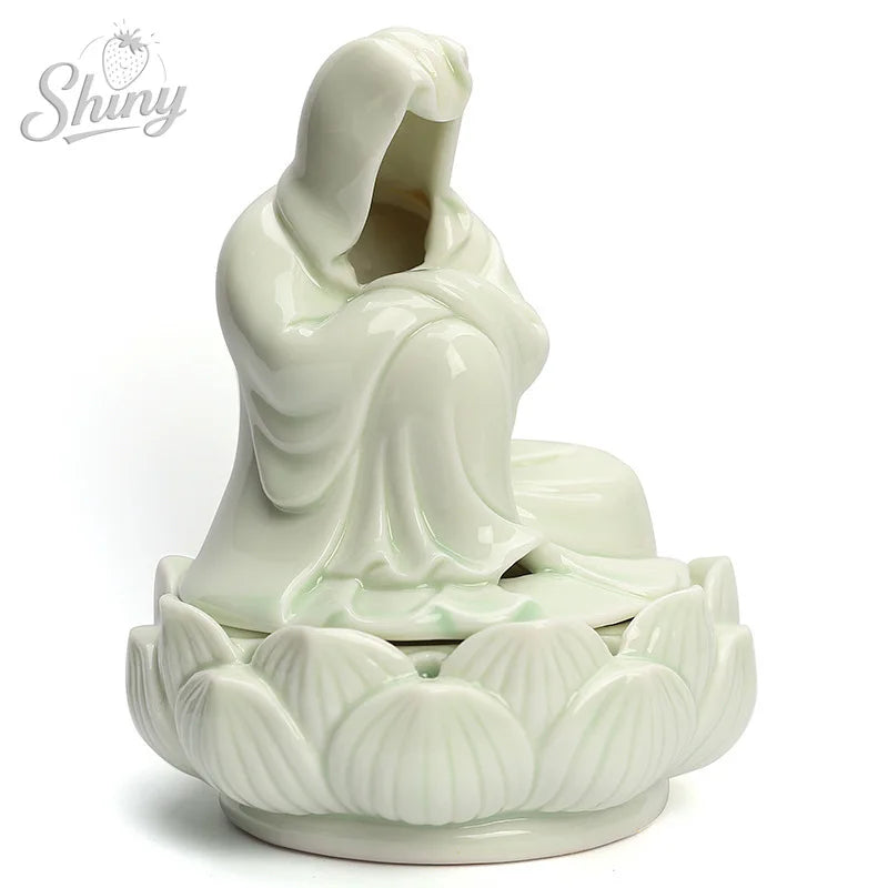 Ceramic Home Indoor No-phase Buddha Incense Burner Ornament Desktop Decorative Gift