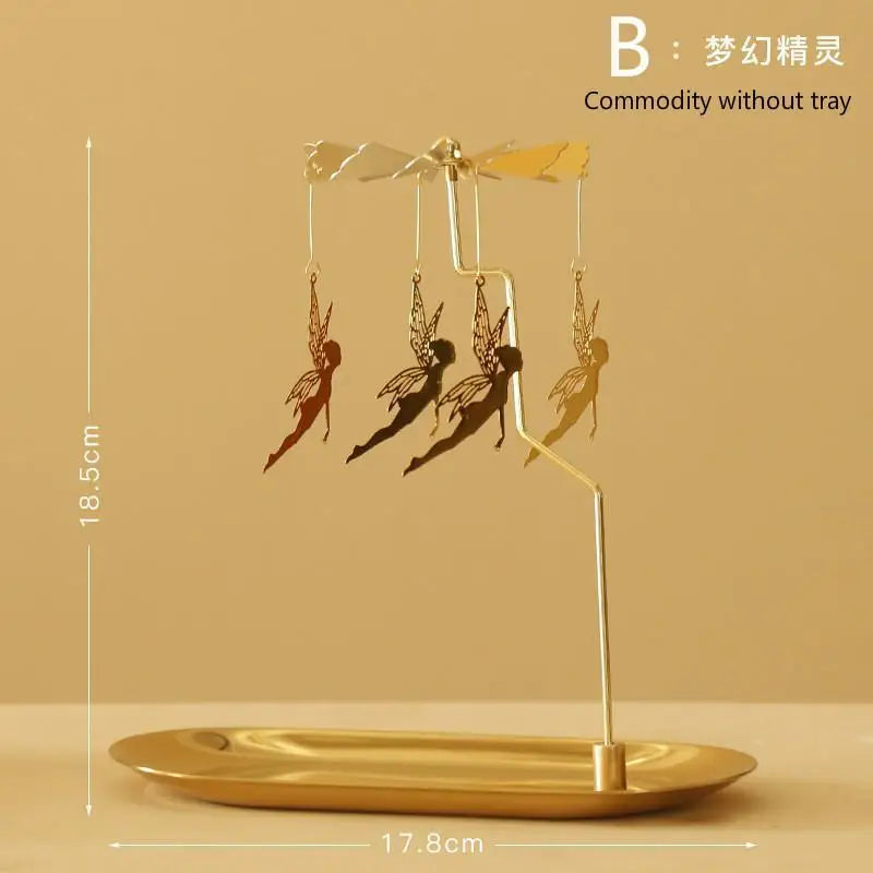 1 Pcs New Lanterns Aromatherapy Candles Trays Rotating Candle Holders Windmills Golden Fragrance Trays Ornaments