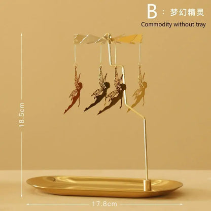 1 Pcs New Lanterns Aromatherapy Candles Trays Rotating Candle Holders Windmills Golden Fragrance Trays Ornaments