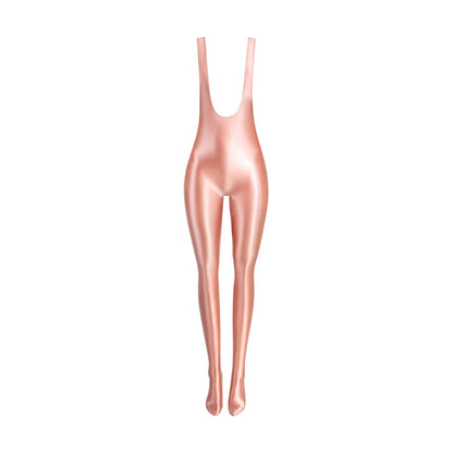 MJINM Glossy Silky Smooth High Stretch Bodybuilding Yoga Sports Tight Leggings Strap Jumpsuit Bodysuit Catsuit Overalls Playsuit