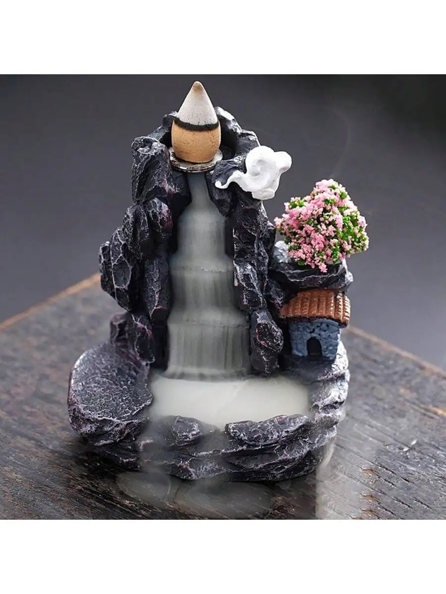 1pc high-quality resin incense burner, creative incense burner for viewing smoke reflux, home decoration aromatherapy decoration