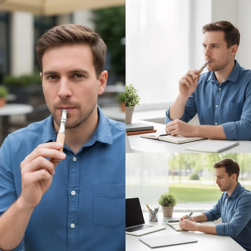 V5.0 Quit Smoking Inhaler Stick Healthy Stop Smoking Wood Craving Relief Smokeless Aromatherapy Air Inhaler Best Gift for Him