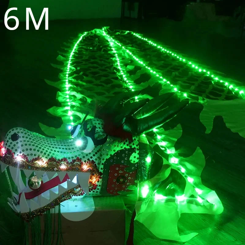 Red Green Light Dragon Dance For Children Adults Chinese Funny Fitness Dragon Set New Year Traditions Activities Festival Gifts