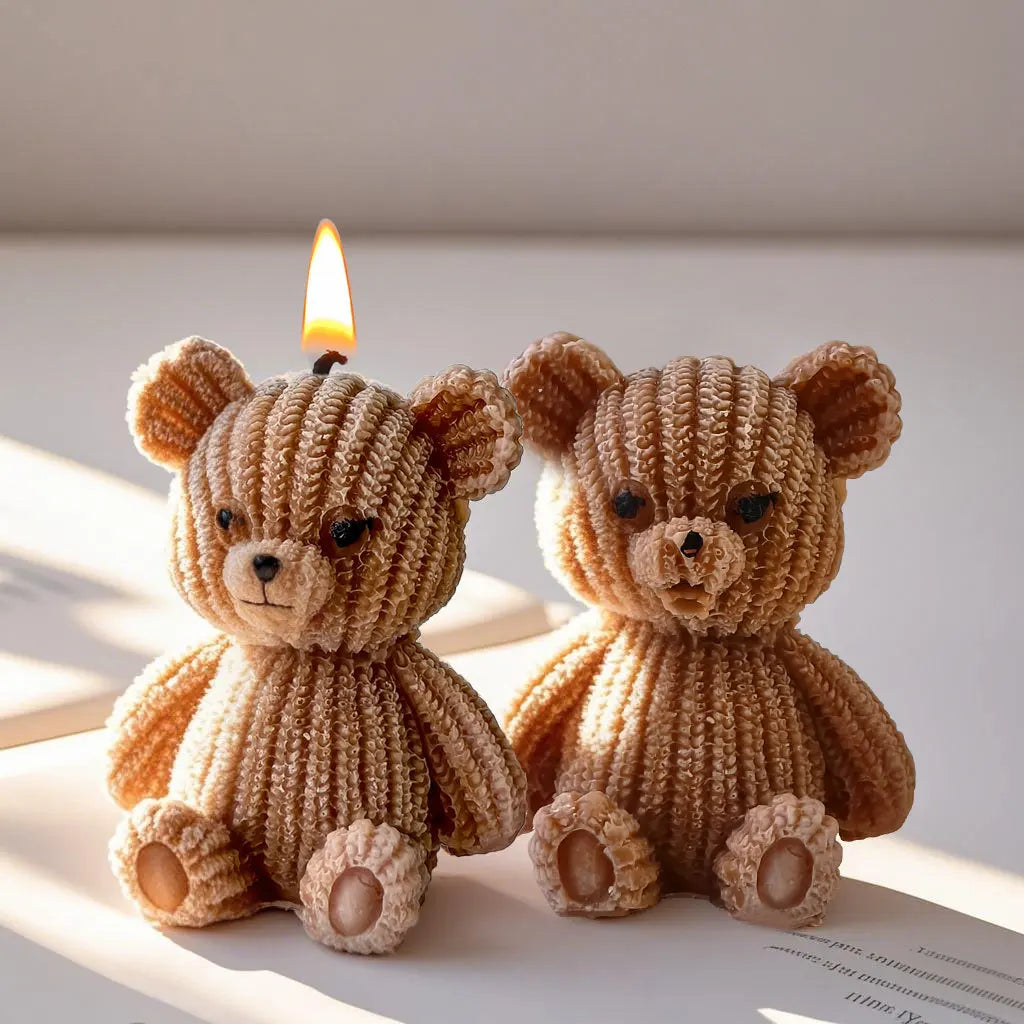 Cute Mini Bear Silicone Mold DIY Animal Bear Aromatherapy Candle Silicone Mold Crystal Epoxy Resin Soap Home Decoration