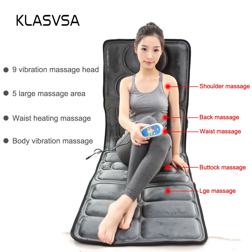 Electric Vibration Massage Cushion Heating Neck Back Massager Relaxation Health Care