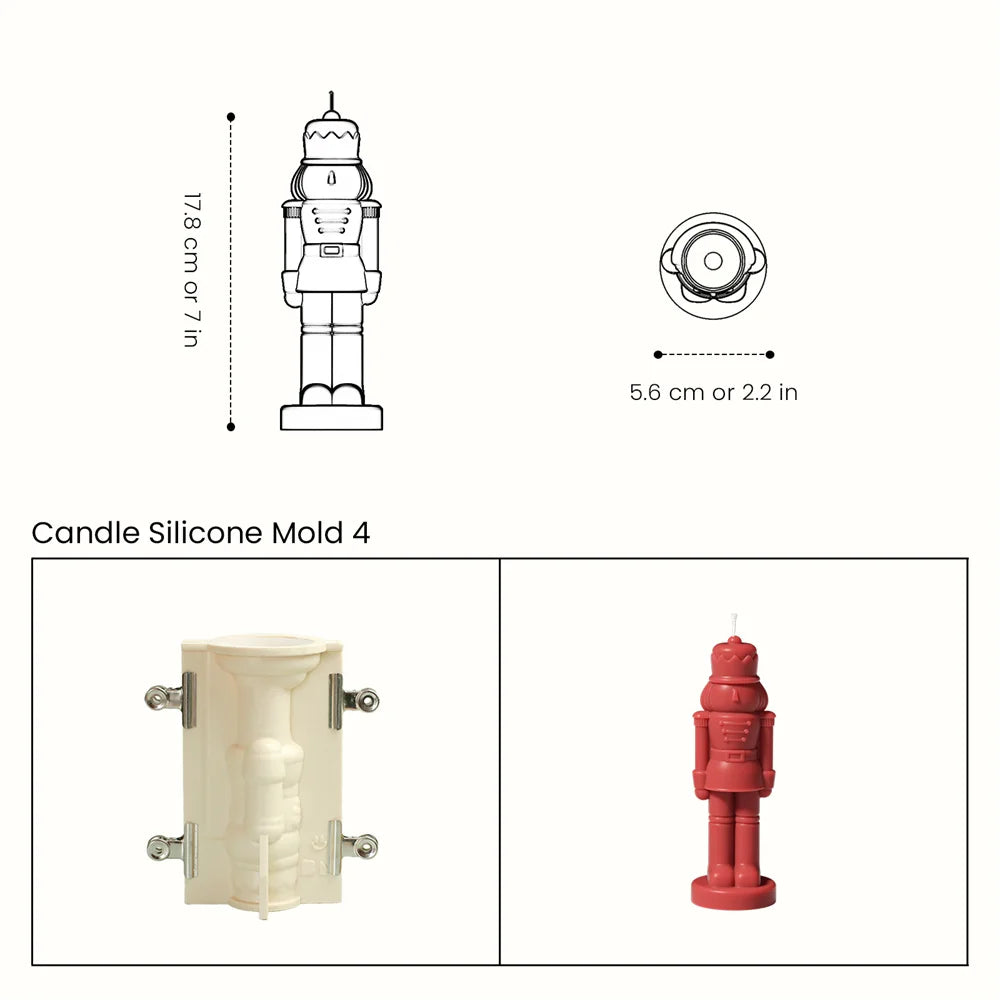 Nicole Nutcracker Silicone Molds Candles Christmas Aromatherapy Candle Mould DIY Candle Making Supplies