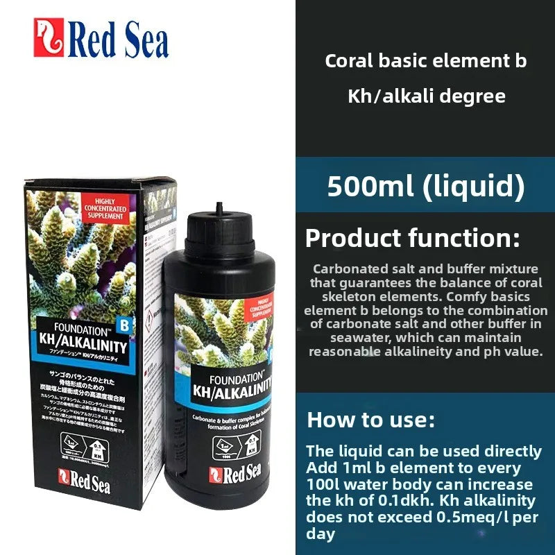 RedSea Coral Reef Essential Elements-Calcium Magnesium KH Strontium Iron Supplement for SPS/LPS-Aquarium Trace Minerals Additive
