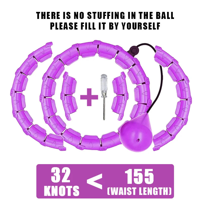 Weighted Fitness Hoop for Adults & Kids Detachable Knots Abdomen Weight Loss 2 in 1 Abdomen Fitness Weight Loss Massage