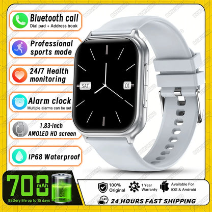 2026 New Bip 6 Pro Smart Watch Men Sports Fitness Heart Rate GPS Track IP68 Waterproof Bluetooth Call Sleep Smartwatches Women
