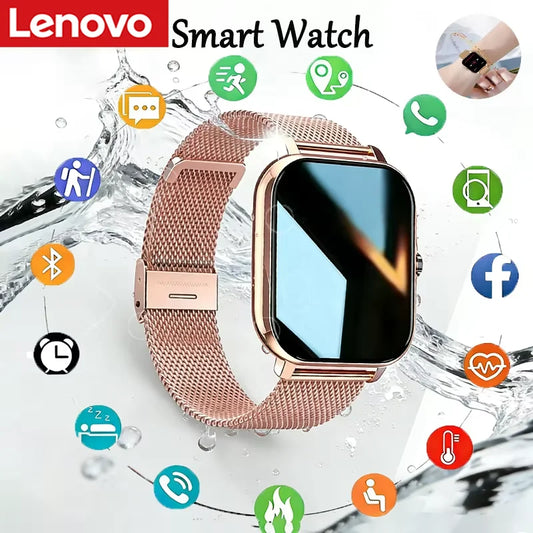Lenovo 2026 New Smart Watch for Men Women Gift Sports Fitness Full Touch Screen Watch Bluetooth Call Digital Smartwatch