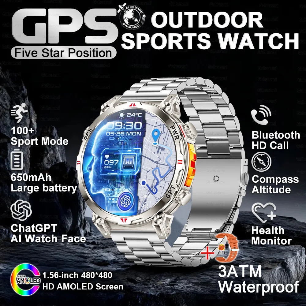 2026 New Ultra 650mAh Battery Smart Watch Built in GPS Compass 10ATM Waterproof Sports tracker Outdoors Military Smartwatches