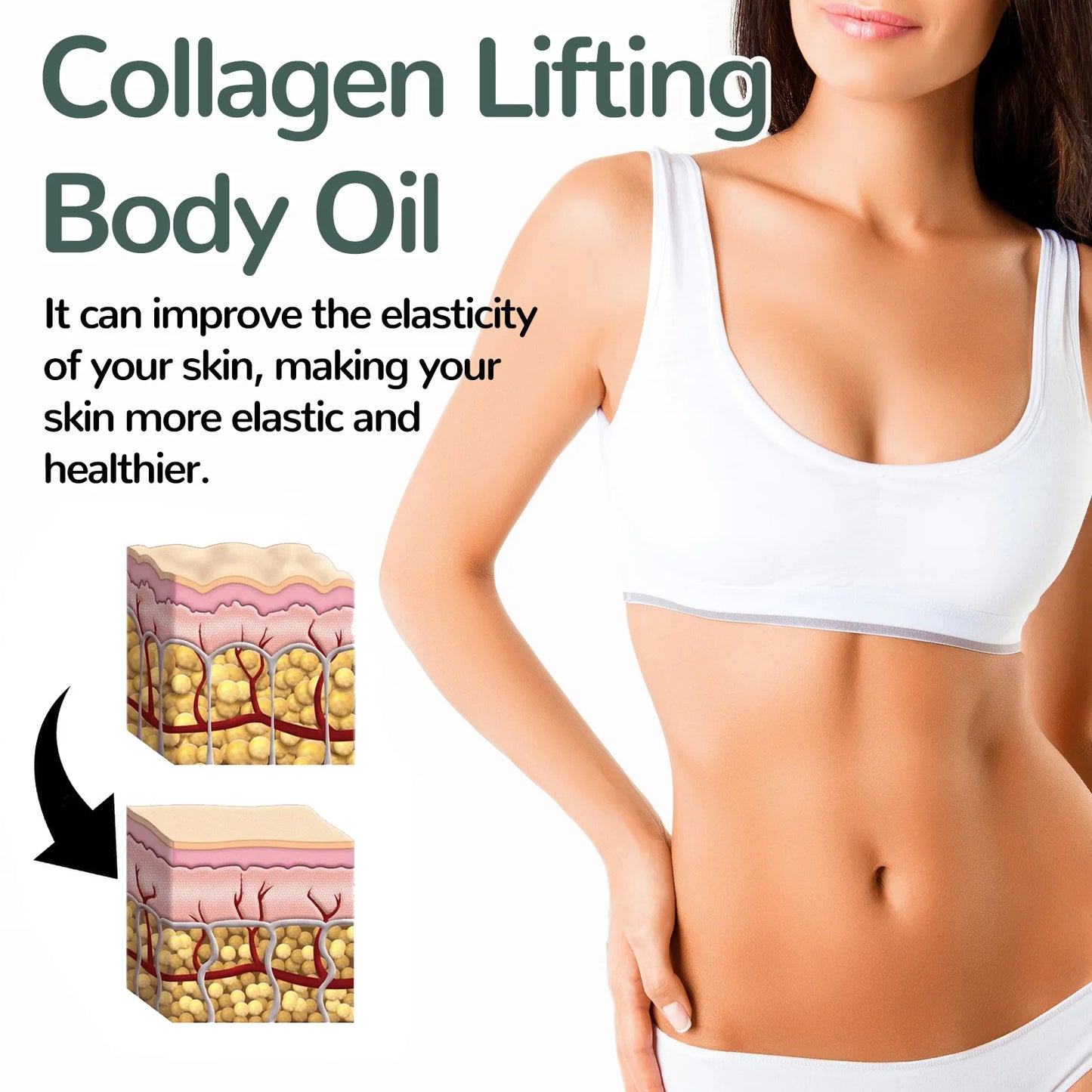 Oceaura Collagen Lifting Body Oil Firming Hydrating Anti Aging Brighten Smooth Dry Skin Reduce Fine Lines Full Body Massage Oil