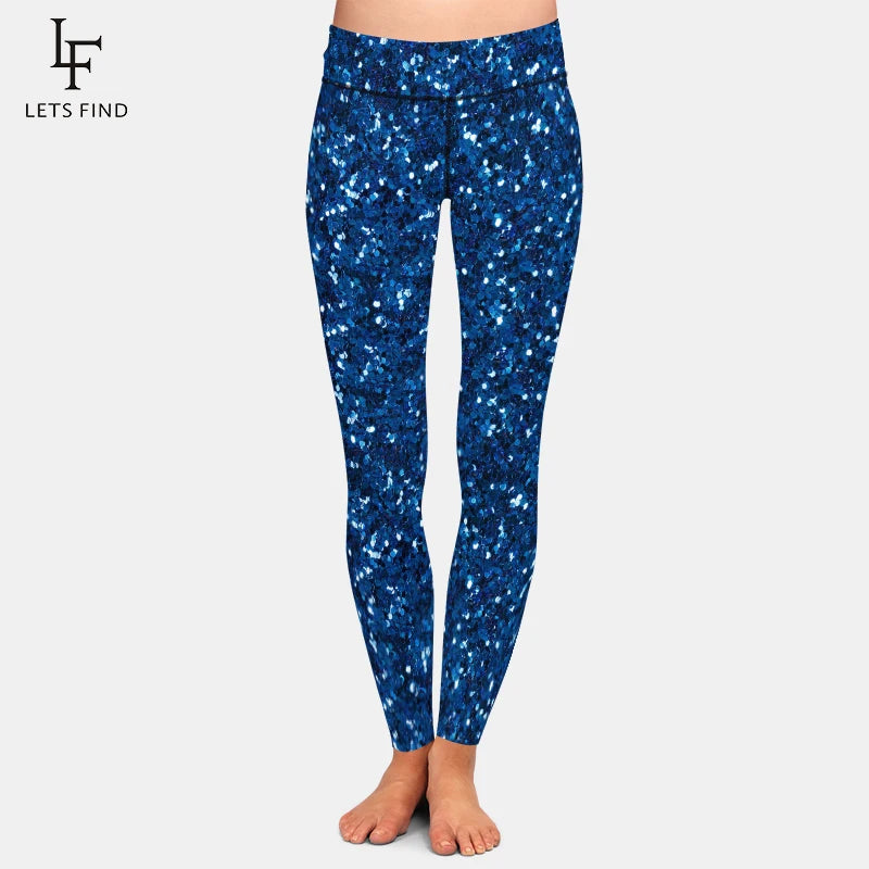 LETSFIND New Arrival Women Leggings High Waist Sexy Women Pants 3D Red Glitter Texture Print Fitness Slim Girls Stretch Leggings