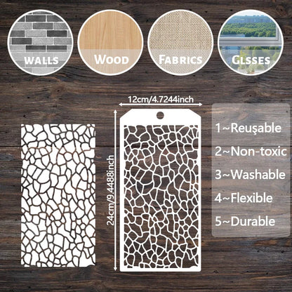15pcs/set Reusable Stencils Floral Painting Template Washable Textured Flower for Journaling Scrapbook Art
