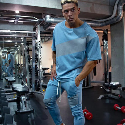 2026 New Fitness Casual Trousers Winter, Spring and Autumn, Splicing Drawstring Combed Cotton Made Sports Men's Trousers