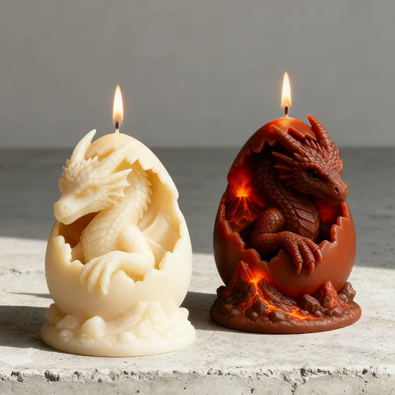 Dragon Egg and Baby Dragon Art Candle Mold: Exquisitely Patterned Scented Candle / Decorative Ornament, Trendy Gift, Showcasing