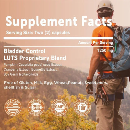 Bladder Control Supplement - Reduce Urinary Frequency and Urgency, Improve Urination, Prevent Leakage, Healthy Function