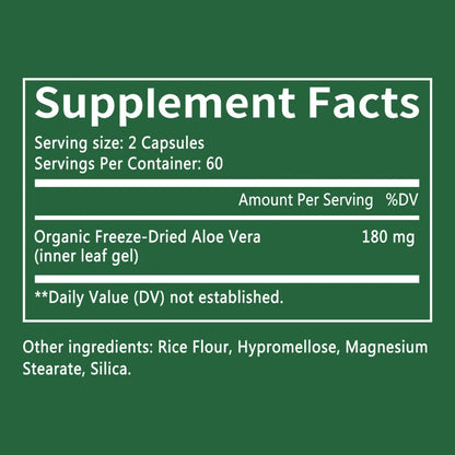 Aloe Vera Supplement - Made with Organic Aloe Vera, Support Digestion, Skin and Joint Health for Men and Women