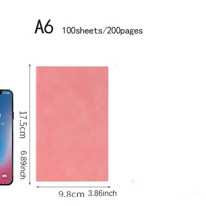 A4 A6 Large Size Notebook, 200/400 Pages Thick Leather Journal, Blank Minimalist Notepad for Office,College,Sketching&Journaling