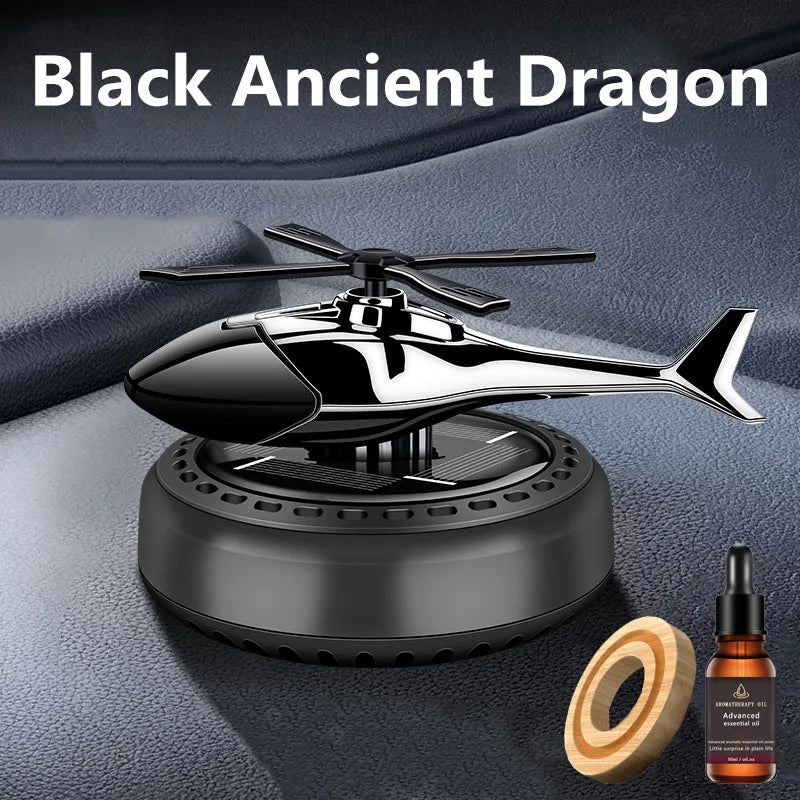 Solar Rotary Aromatherapy Helicopter Solar Aromatherapy Automobile Air Freshener Alloy + ABS Wood Perfume Automatic Diffuser