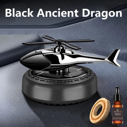 Solar Rotary Aromatherapy Helicopter Solar Aromatherapy Automobile Air Freshener Alloy + ABS Wood Perfume Automatic Diffuser