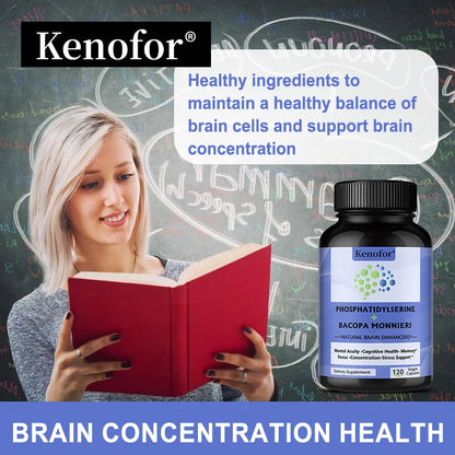 Phosphatidylserine Supplement, with Bacopa Monnieri, Brain Supplement, Supports Healthy Thinking, Memory, Creativity