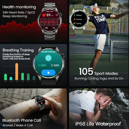 2026 New Watch 6 PRO Bluetooth Call Smart Watches Men GPS Tracking Sports Fitness IP68 Waterproof 1.53inch AMOLED Smartwatch