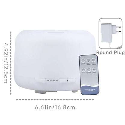 500ml Essential Oil Diffuser Quiet Aromatherapy Mist Diffusers Ultrasonic Remote Control Air Humidifier with Timing Function