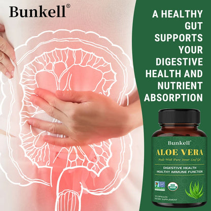 Aloe Vera Supplement - Made with Organic Aloe Vera, Support Digestion, Skin and Joint Health for Men and Women