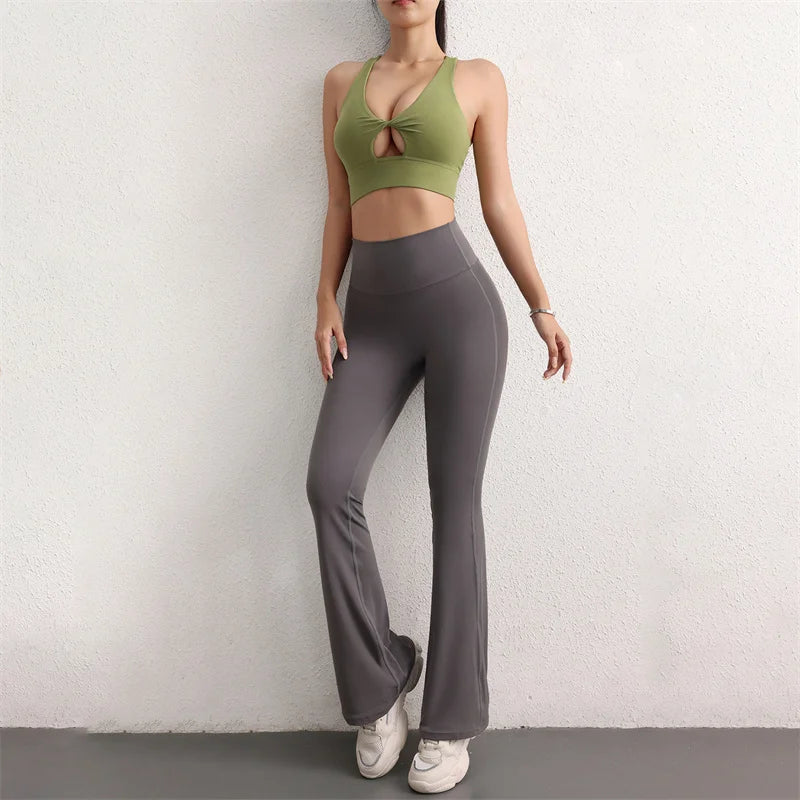 TRY TO BN Flare Scrunch Leggings Yoga Pants Fitness Workout High Waist Sports Leggings Push Up Tights Women Gym Outfits Clothing