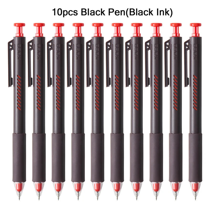 KACO ON ZERO Shake Gel Pen,0.5mm Black Retractable Refillable Ink Pen Smooth Writing ST Nib For Homework,Exam,Signing,Journaling