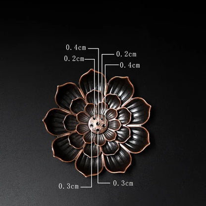 Alloy Incense Burner Stick Lotus Flower Incense Holder Buddhism Mini Sandalwood Censer Temples Yoga Studio Home Decor Supplies