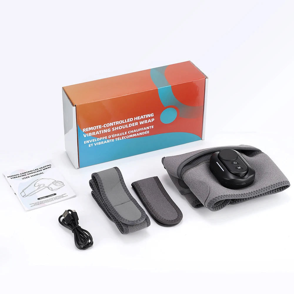 Electric Shoulder Masssager With Heat & Vibration Cordless Heating Pad With Remote Control Both Shoulder Muscle Relaxation Wrap