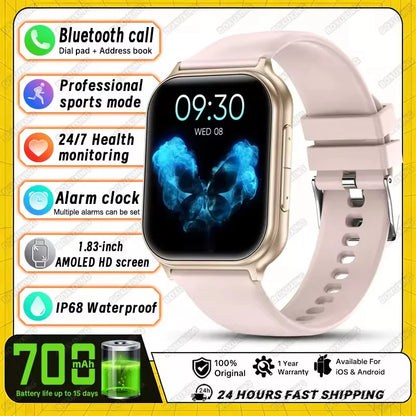 Bip 6 Pro 700 mAh Smart Watch Men Women Outdoor Sports Fitness Heart Rate GPS Track Bluetooth Call IP68 Waterproof Smartwatches